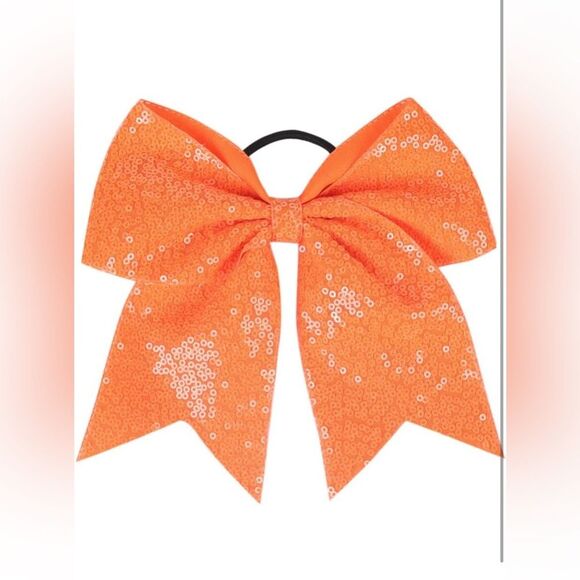 4 PACK 8" Girls Large Sequin Cheer Bows Teens Elastic Ponytail Hair Bow NIP - Picture 6 of 6
